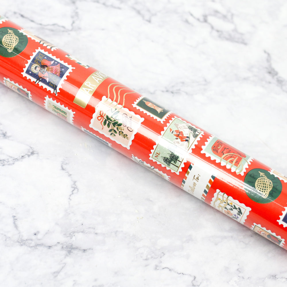 Holiday Stamps Wrapping Paper