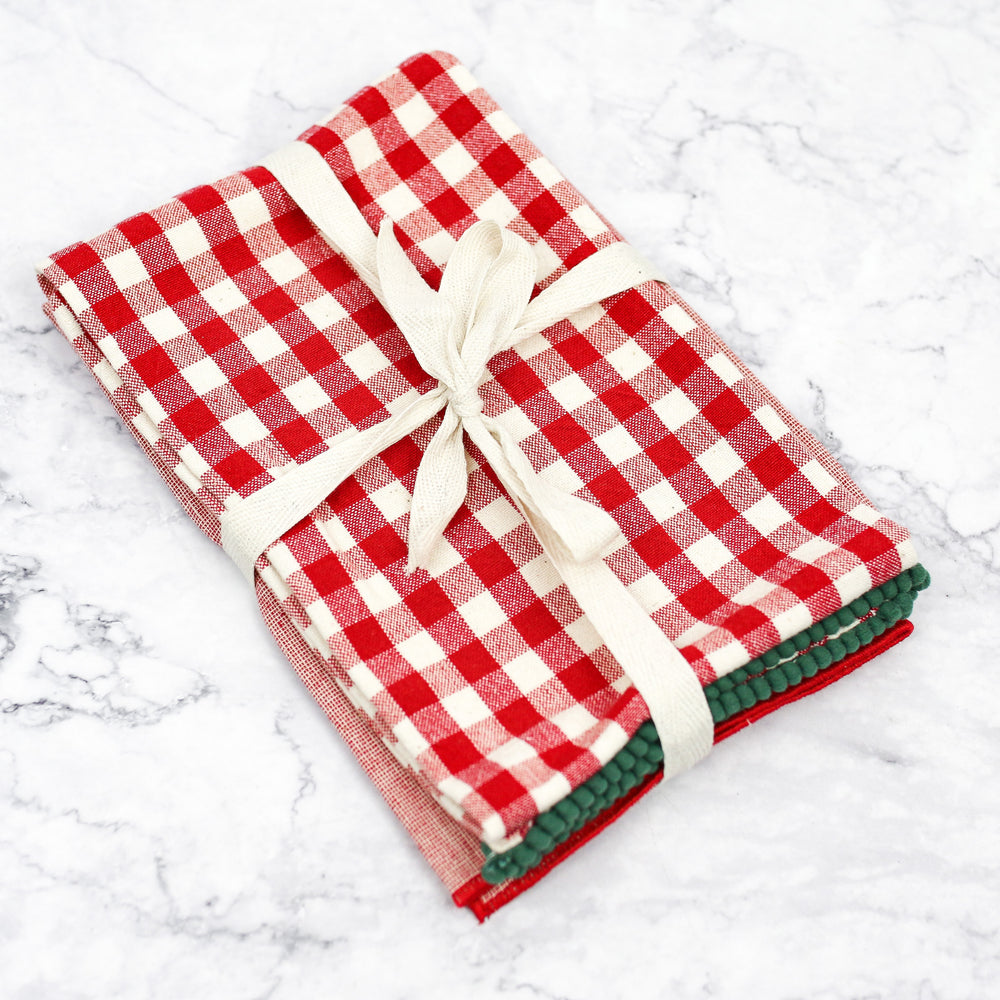 Holiday Gingham Tea Towel Set