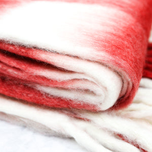 Red and White Plaid Chunky Throw