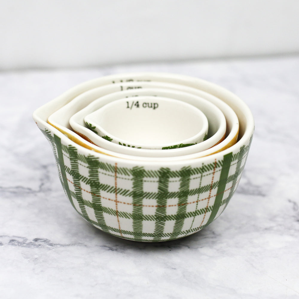 Festive Holiday Stoneware Measuring Cups