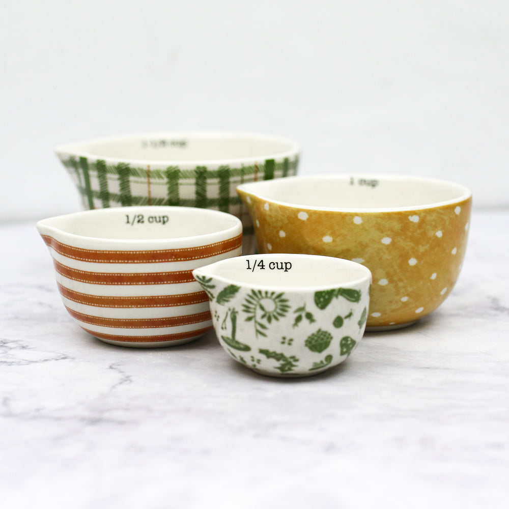 Festive Holiday Stoneware Measuring Cups