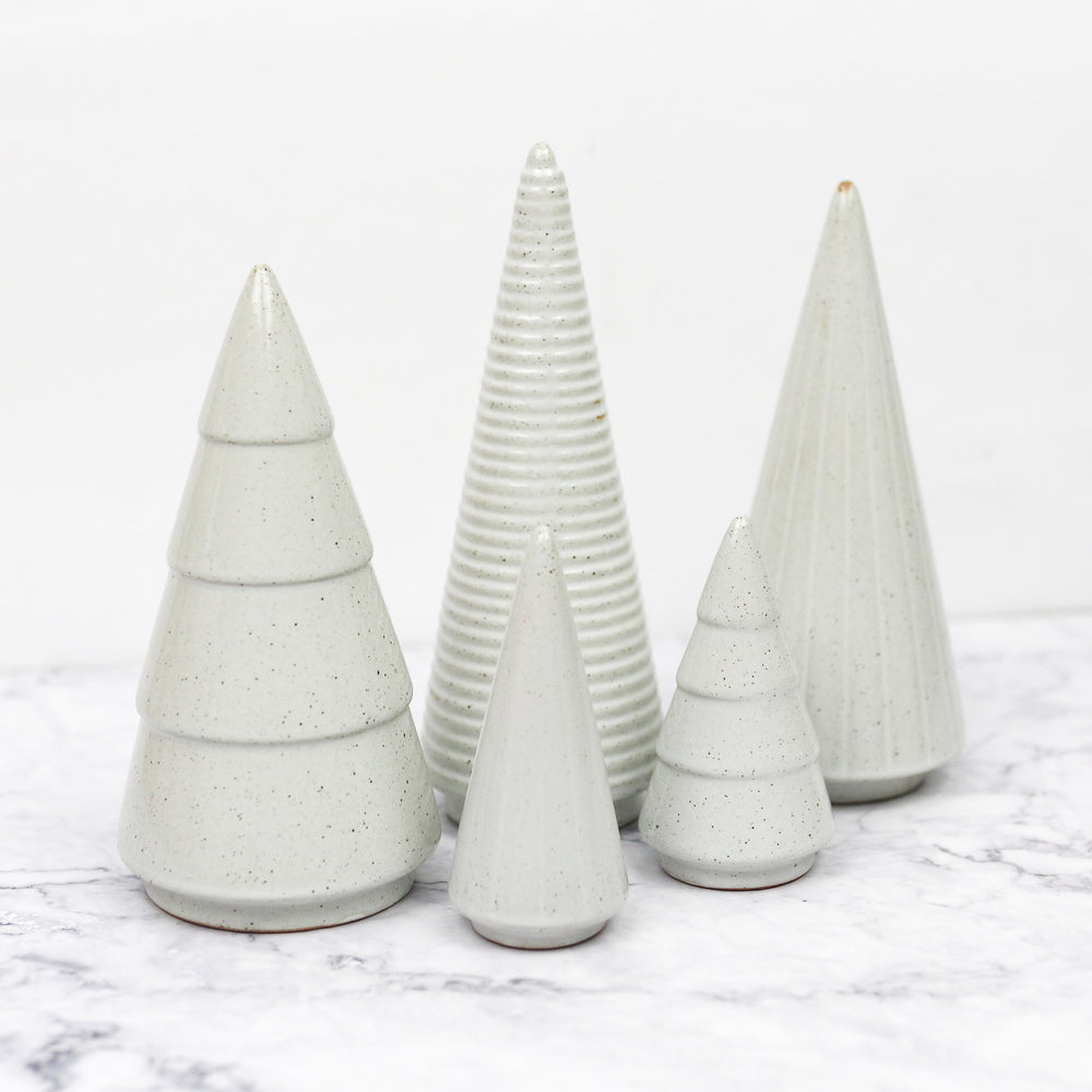 Gray Stoneware Cone Trees