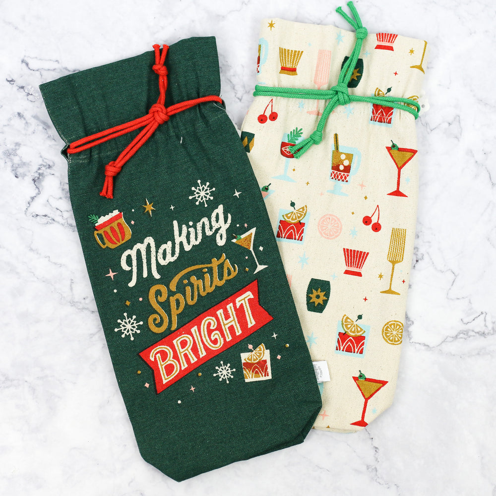 Vintage Cocktails Wine Bag