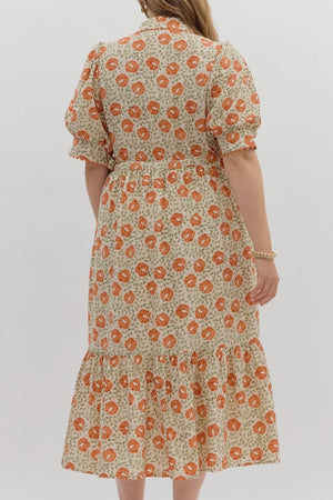 Floral Print Button Dress