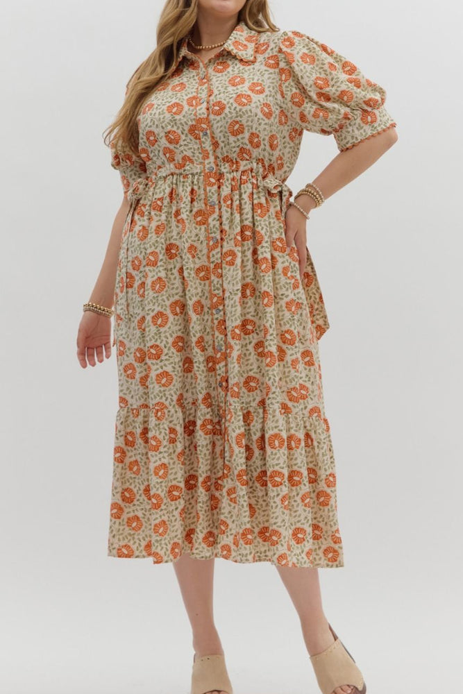 Floral Print Button Dress