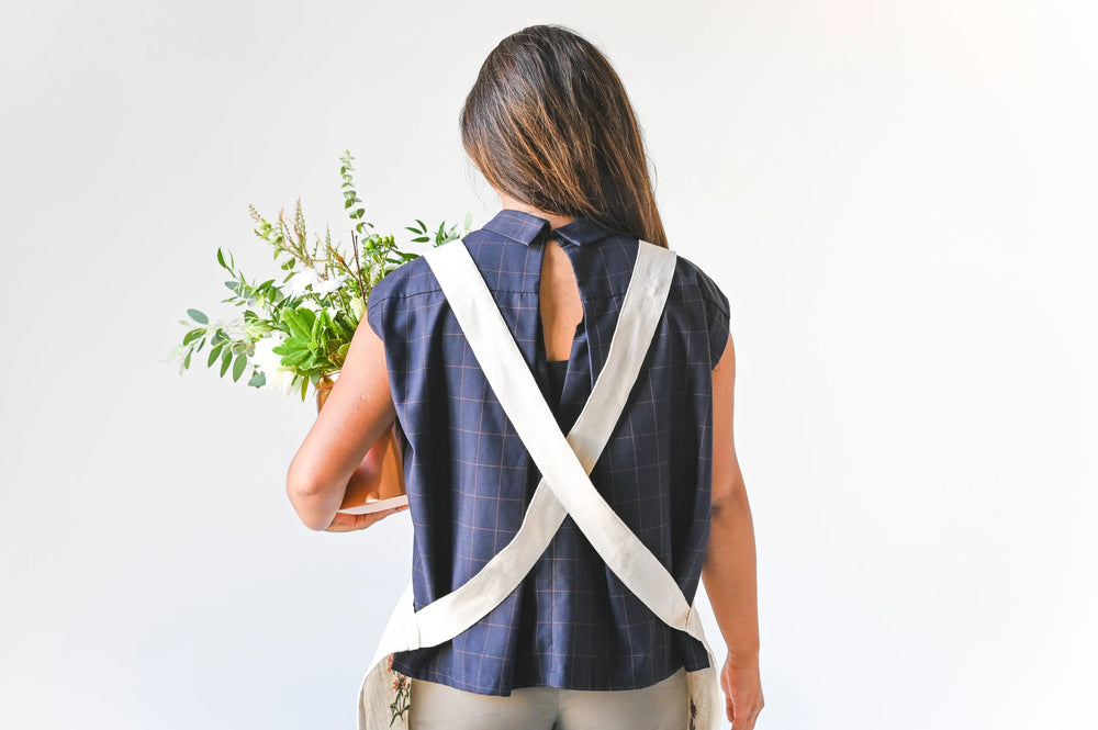 Botanical Embroidered Apron