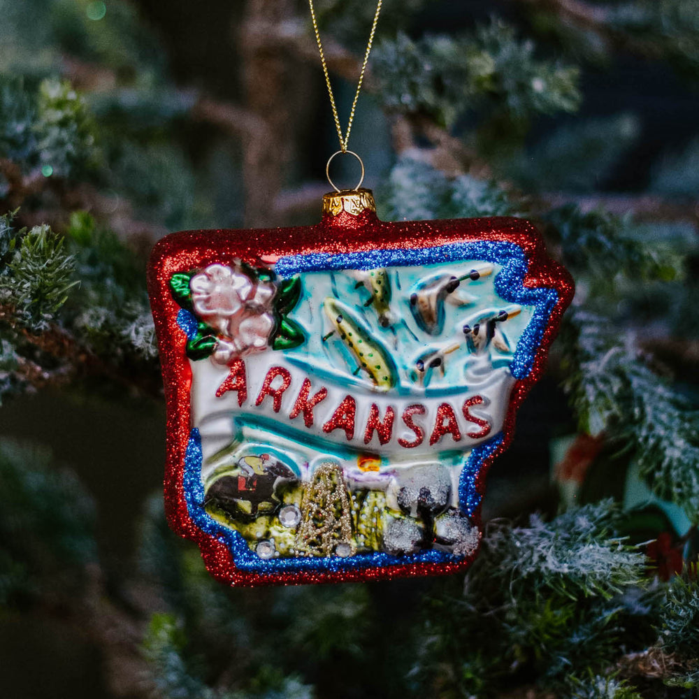 Glass Arkansas Ornament