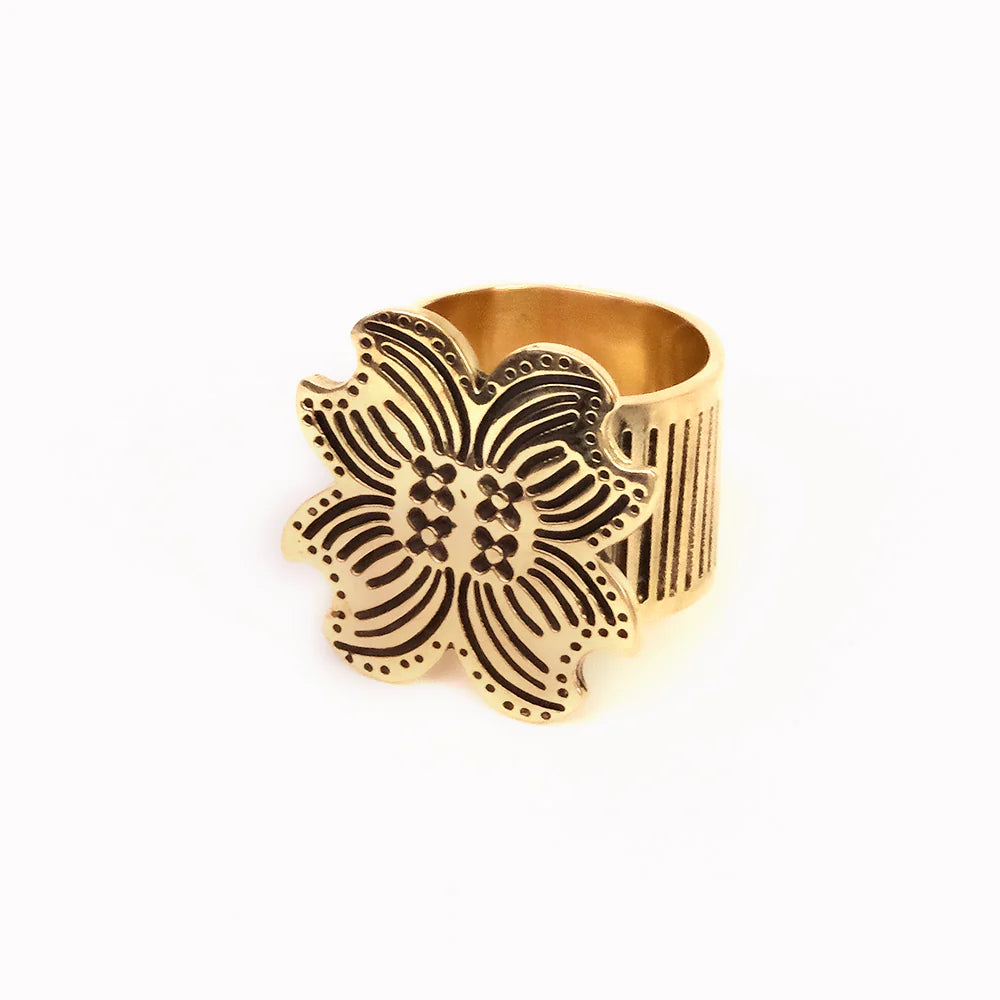 Dogwood Brass Bandana Slide Ring