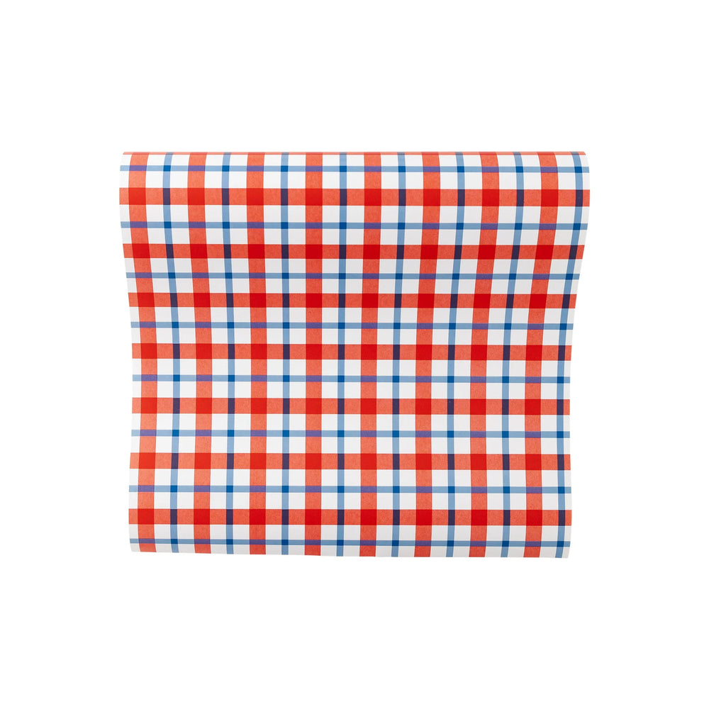 Patriotic Plaid Paper Table Runner