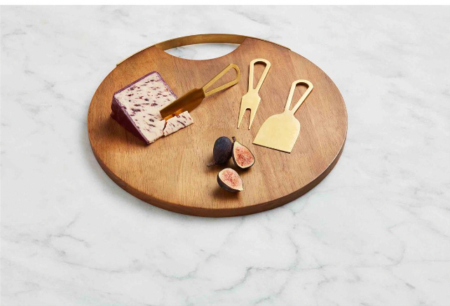 Magnetic Wood Circle Charcuterie Board Set