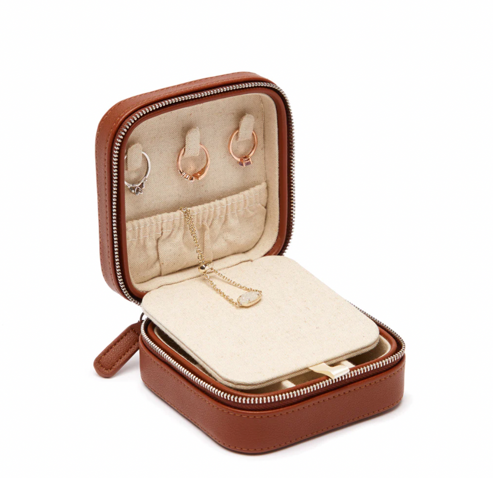 Luna Brown Leather Jewelry Case