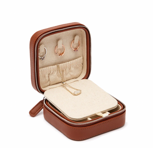 Luna Brown Leather Jewelry Case