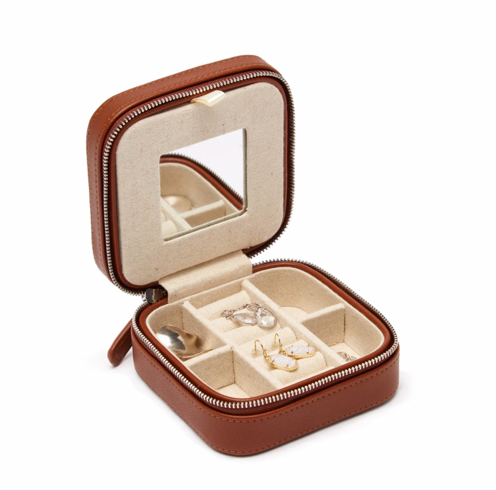 Luna Brown Leather Jewelry Case
