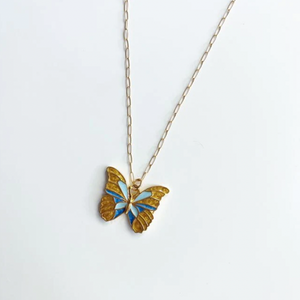 
                
                    Load image into Gallery viewer, Blue Butterfly Necklace
                
            