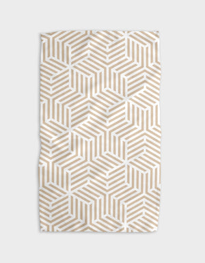 Beige Stacked Cubes Recycled Towel