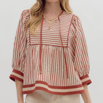 Striped 3/4 Sleeve Top