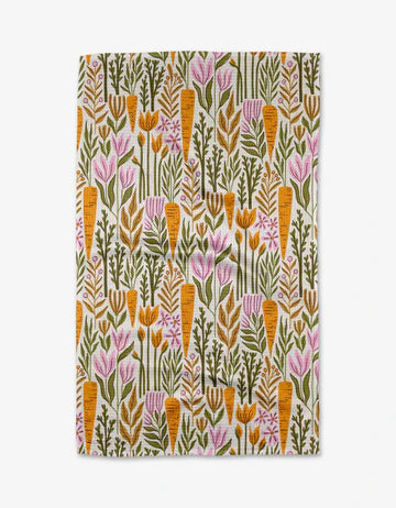Carrot Blossom Recycled Tea Towel