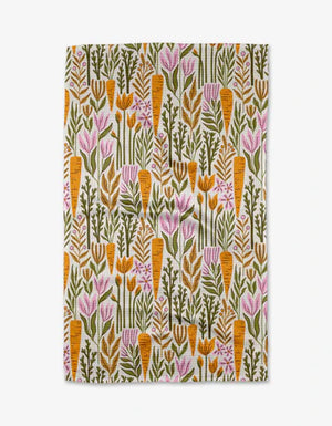 Carrot Blossom Recycled Tea Towel