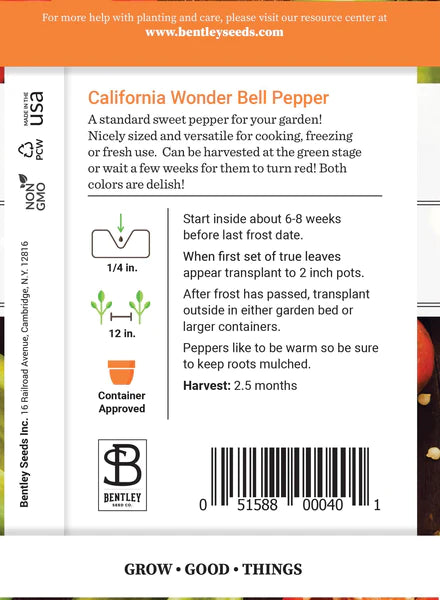 Pepper, California Wonder (Sweet)