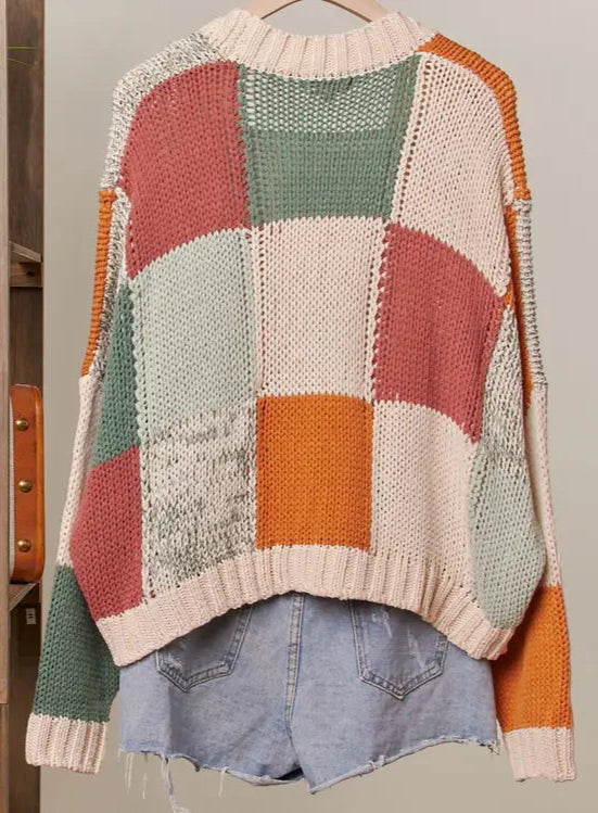 Color Block Cardigan