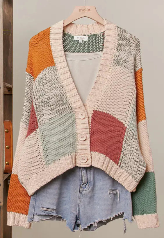 Color Block Cardigan