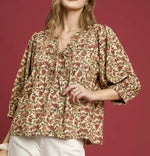 Cream Floral Top
