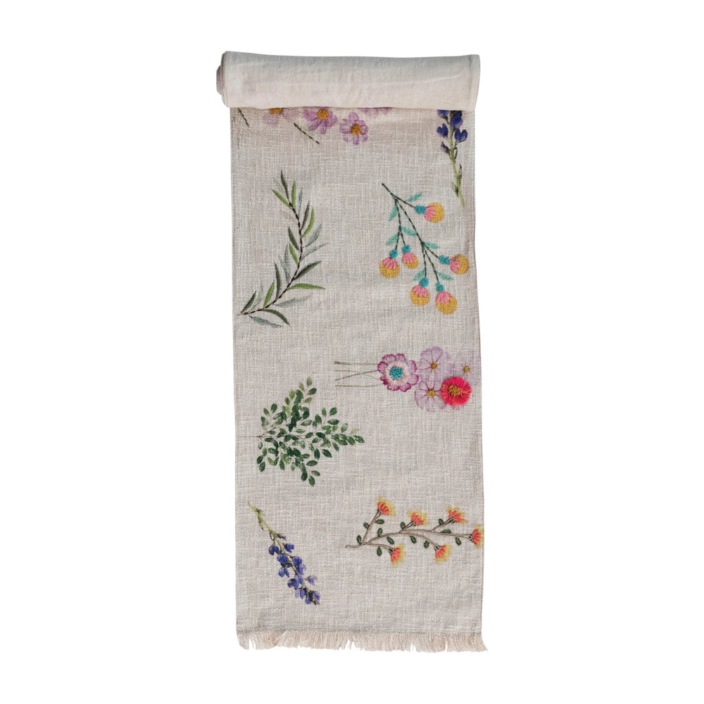 Embroidered Floral Table Runner