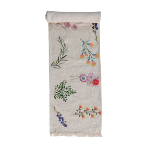 Embroidered Floral Table Runner