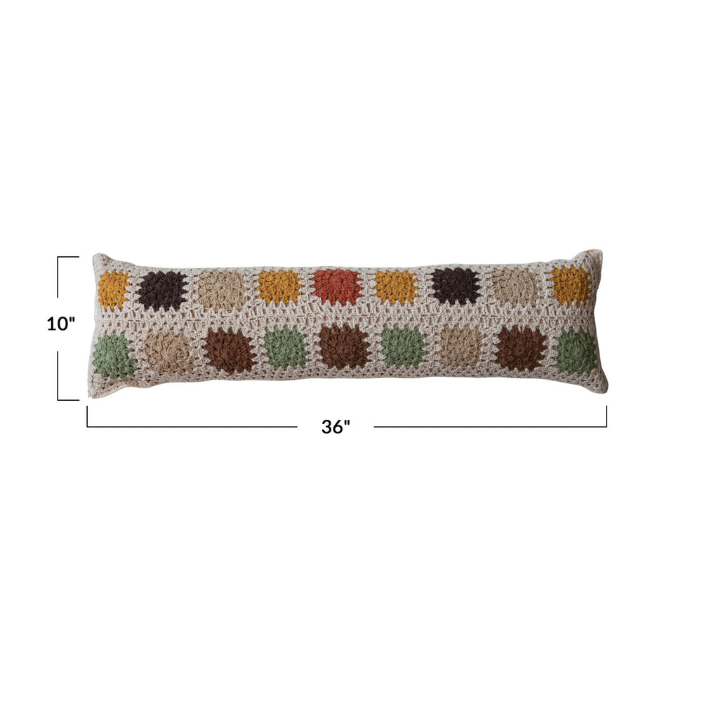 Crochet Squares Lumbar Pillow