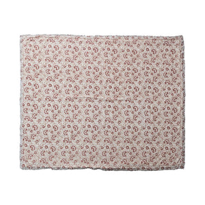 Rust Floral Sherpa Throw Blanket