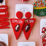 Game Day Triangle Beaded Earrings