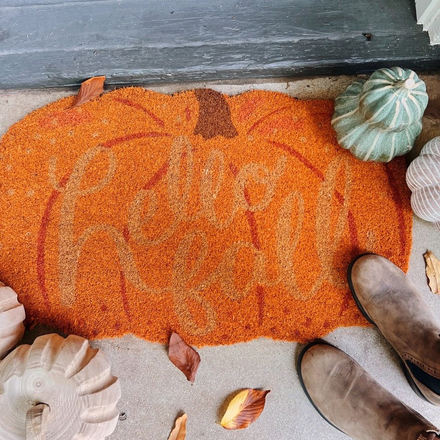 Hello Fall Pumpkin Door Mat