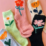 Fuzzy Flower Socks