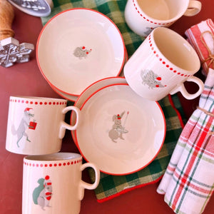 Holiday Forest Animals Mug & Saucer Set