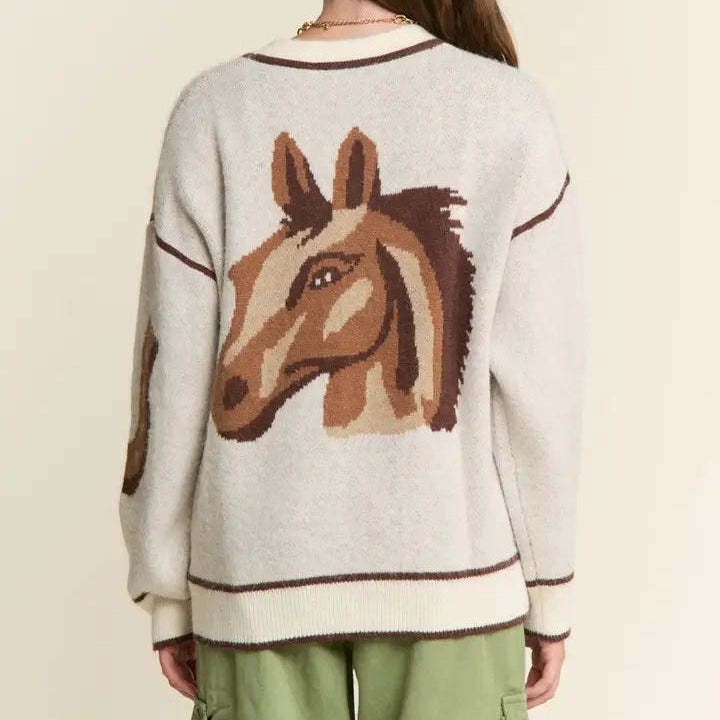 Oatmeal Western Cardigan