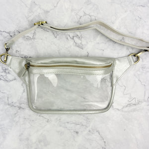 
                
                    Load image into Gallery viewer, Silver Clear Sling Bag
                
            