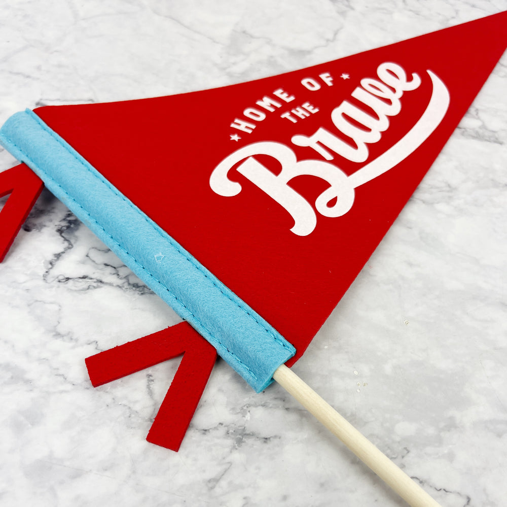 
                
                    Load image into Gallery viewer, Home of the Brave Felt Pennant Banner
                
            