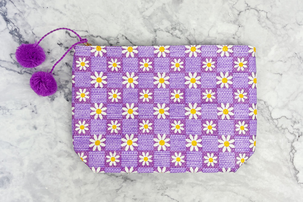 Lilac Daisy Zip Pouch