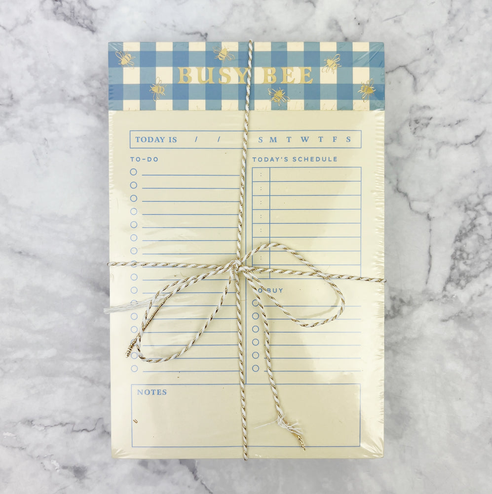 Gingham Busy Bee Notepad