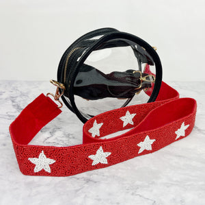 
                
                    Load image into Gallery viewer, Round Clear Game Day Bag with Beaded Strap
                
            