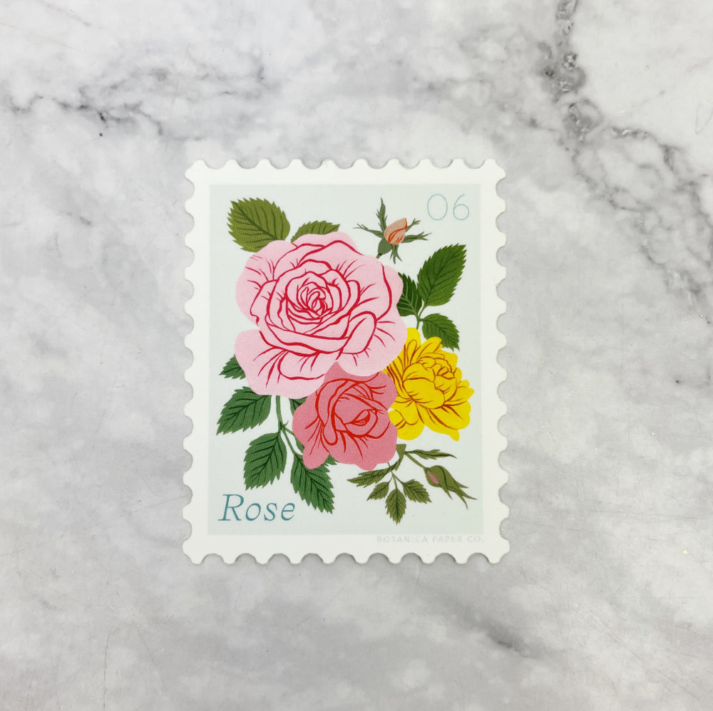 
                
                    Load image into Gallery viewer, Rose Stamp-Style Sticker
                
            
