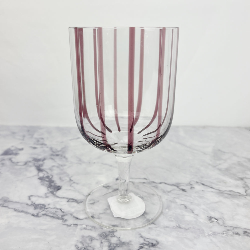 Striped Glass Wine Glasses