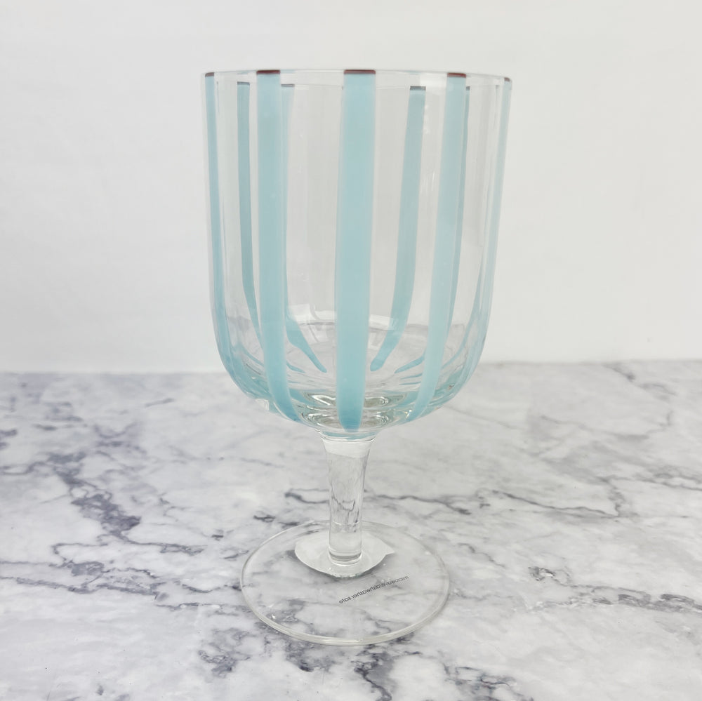 Striped Glass Wine Glasses