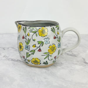 Hand Painted Floral Creamer and Sugar Canister