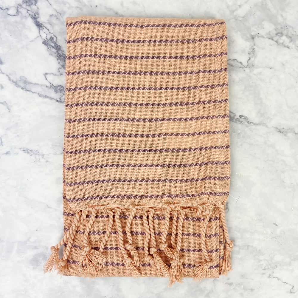 Turkish Tea Towels with Stripes and Fringe