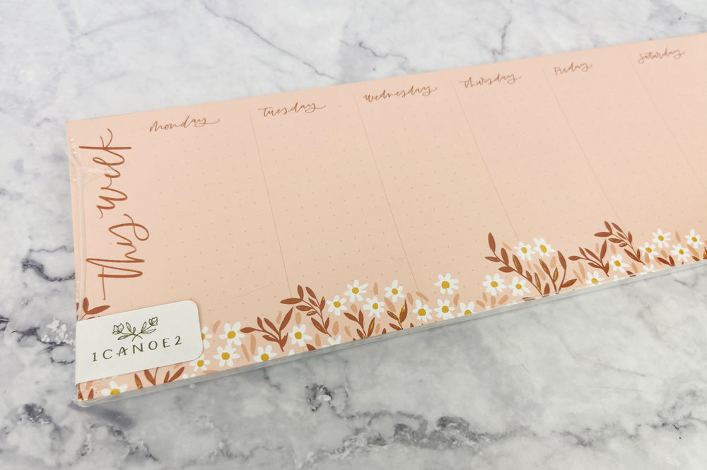 Blush Floral Weekly Notepad