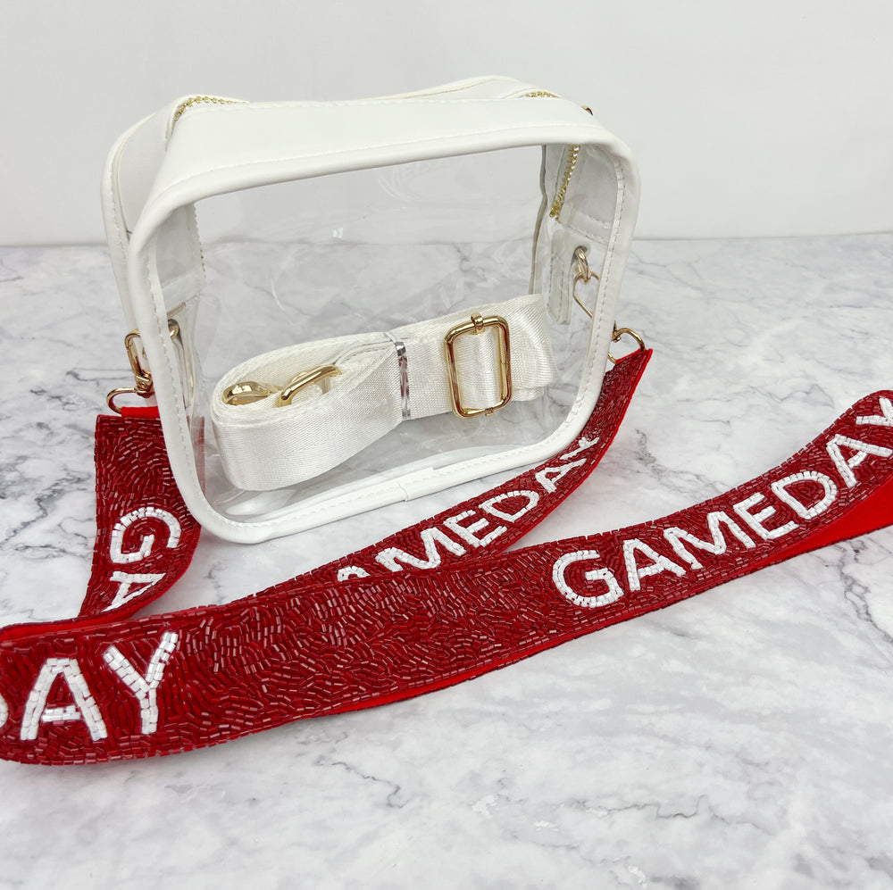 Clear Game Day Bag with Beaded Strap