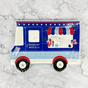 Fireworks Truck Shaped Plate Set