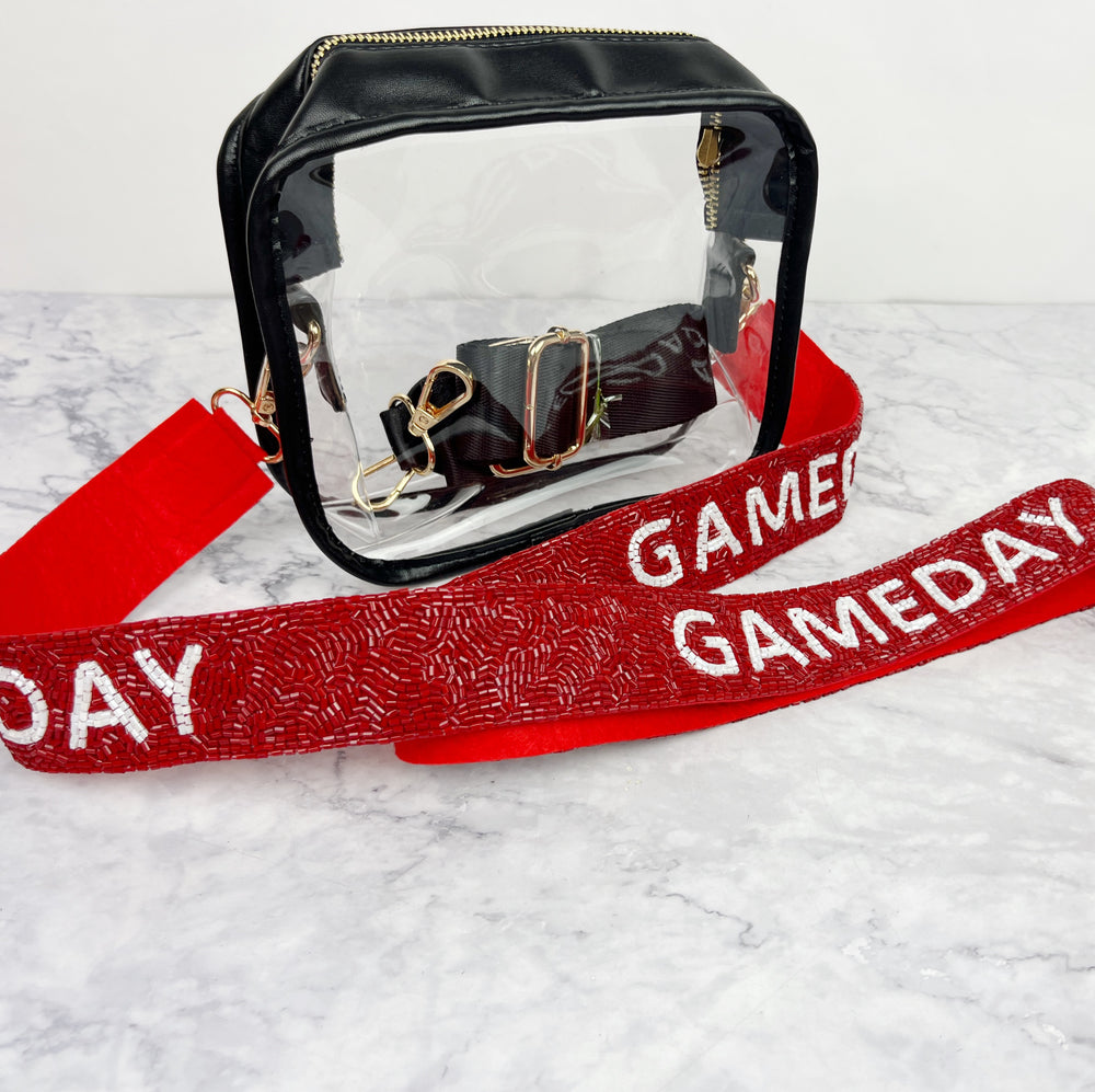 Clear Game Day Bag with Beaded Strap