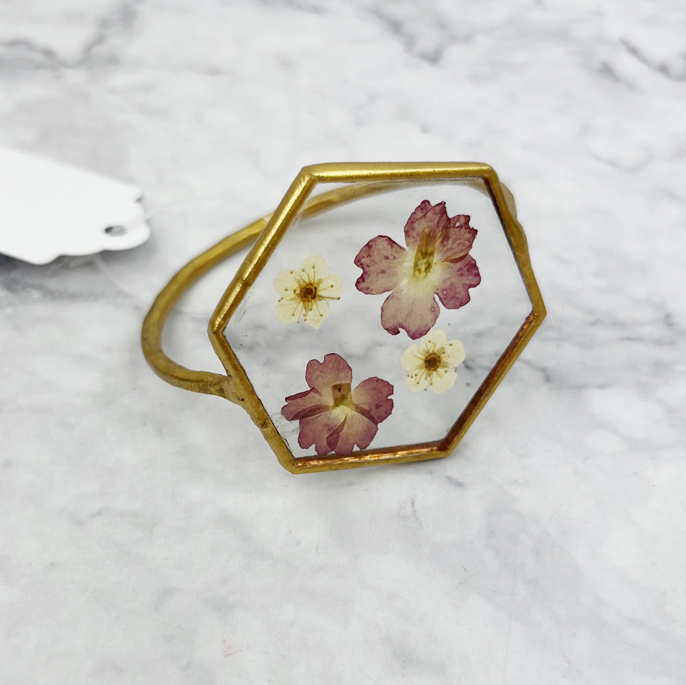 Pressed Flower Napkin Ring